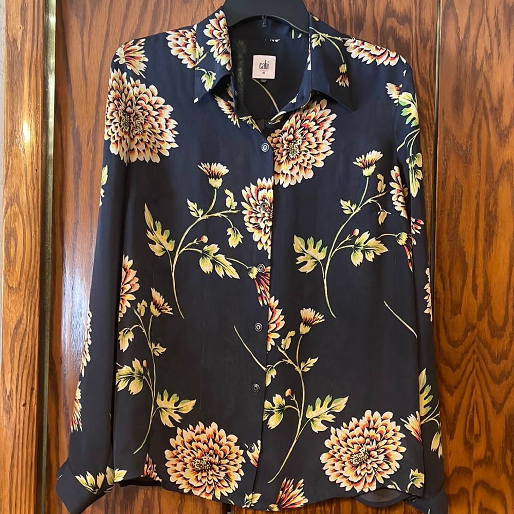 CAbi Size Medium Long Sleeve Blouse